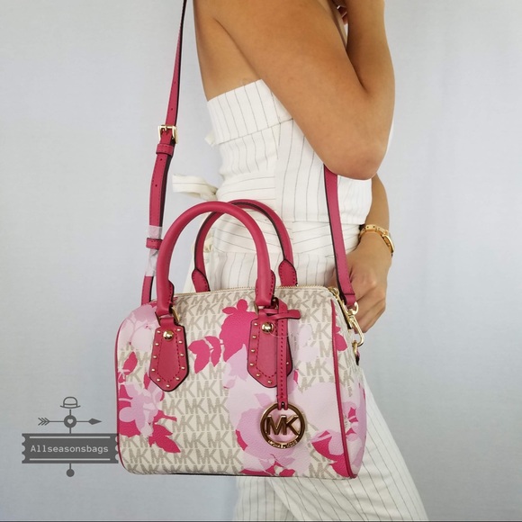 Michael Kors aria pink satchel crossbody Vanilla - Picture 7 of 8